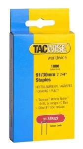 Tacwise 0286 91/30mm Galvanised Staples (1,000 Per Box).