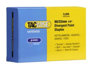 Tacwise 0313 90/22mm Narrow Crown Galvanised Divergent Point Flooring Staples (5,000) 