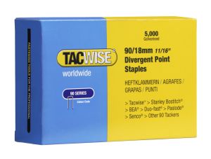 Tacwise 0312 90/18mm Narrow Crown Galvanised Divergent Point Flooring Staples (5,000)