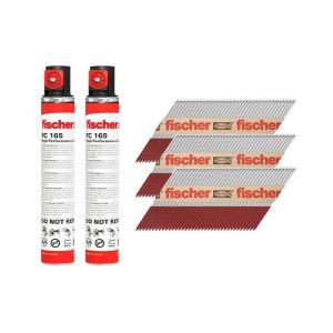 Fischer 3.1 x 90mm Galvanised Ring 1st Fix Nail & Gas Fuel Cell Pack (2,200)