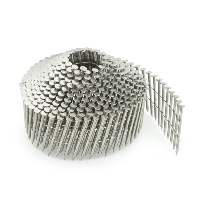 DOME 14,400 NAILS/ BOX 2.1 x 32mm GALV RING SHANK POINTED CONICAL COIL NAILS 