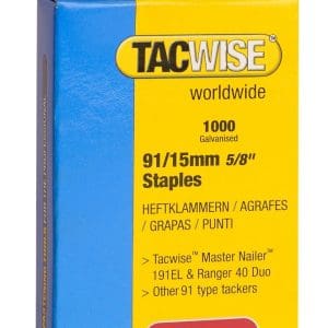 Tacwise 91/15mm Galvanised Staples (1,000)