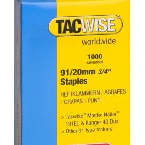 Tacwise 91/20mm Galvanised Staples (1,000)