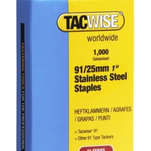 Tacwise 91/25mm Stainless Steel Staples (1,000)