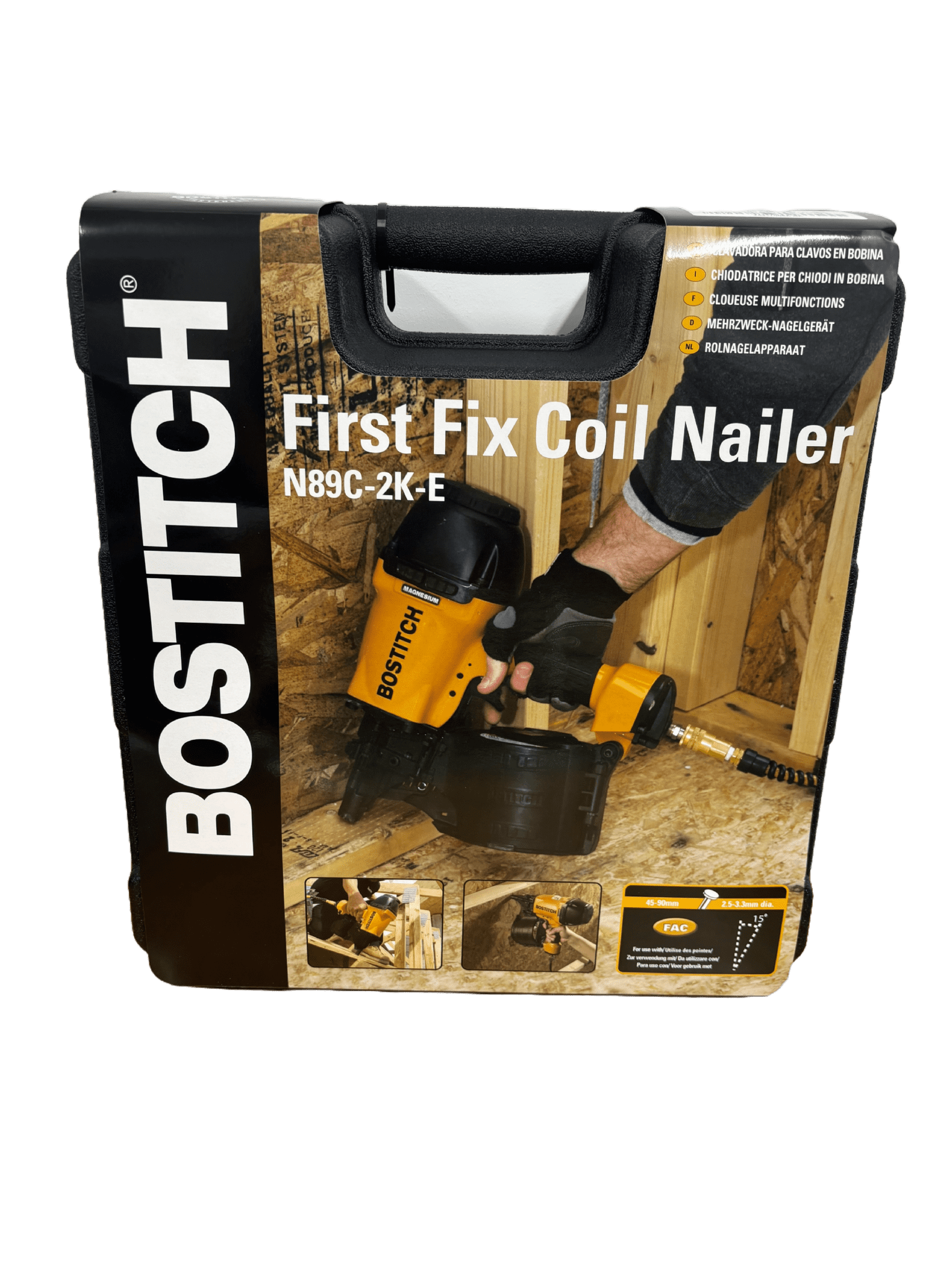 Bostitch N89C-2K-E Industrial Air Coil Nailer (50-90mm) 2 Bostitch N89C-2K-E Industrial Air Coil Nailer (50-90mm) - Image 2