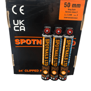 Spotnails 1st Fix Galvanised Ring Framing Nails 2.8 x 50mm (3,300 + 3 Fuel Cells)