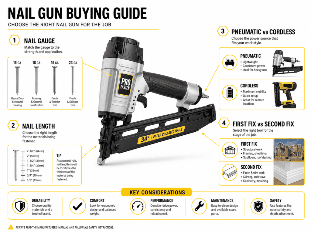 Best Nail Gun Guide: What is a Nail Gun, Uses, Buying Tips & Best Nailers in the UK 6 Choosing the right nail gun for the job