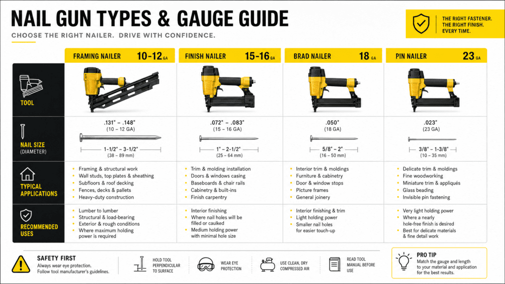 Nail Gun Gauge Chart