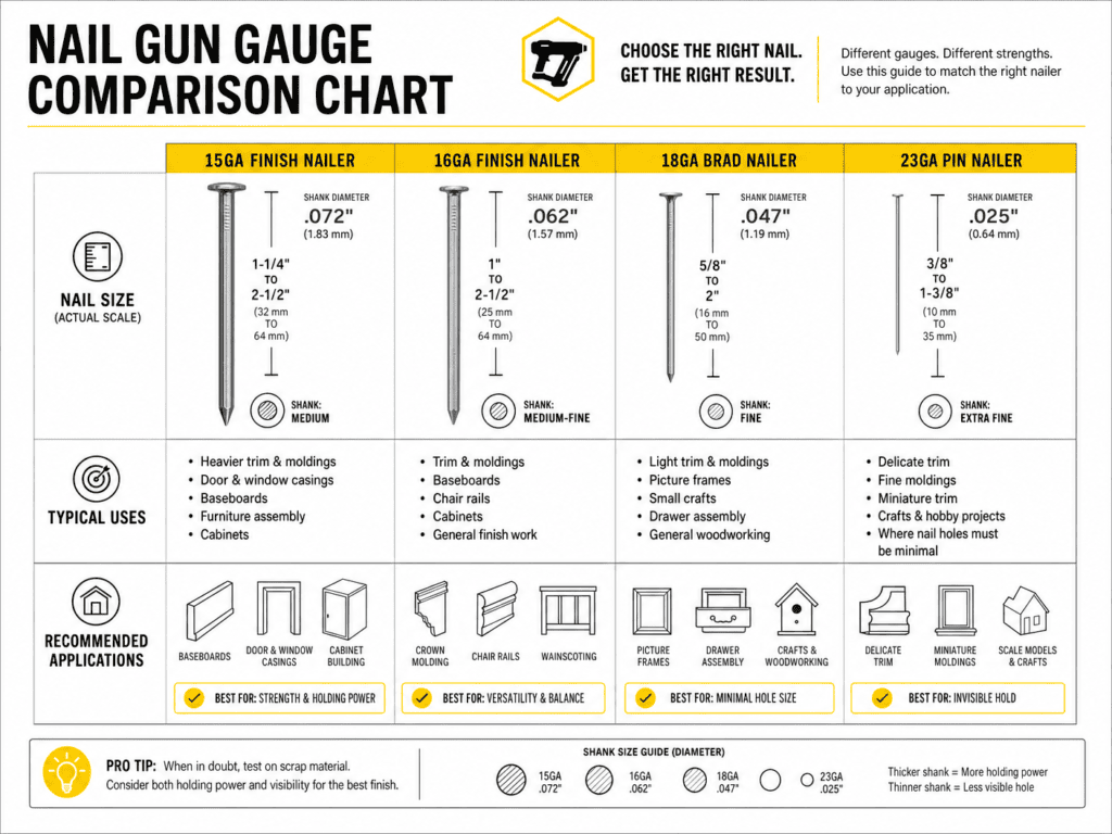 Best Nail Gun Guide: What is a Nail Gun, Uses, Buying Tips & Best Nailers in the UK 7 The nail gun gauge is important when considering uses