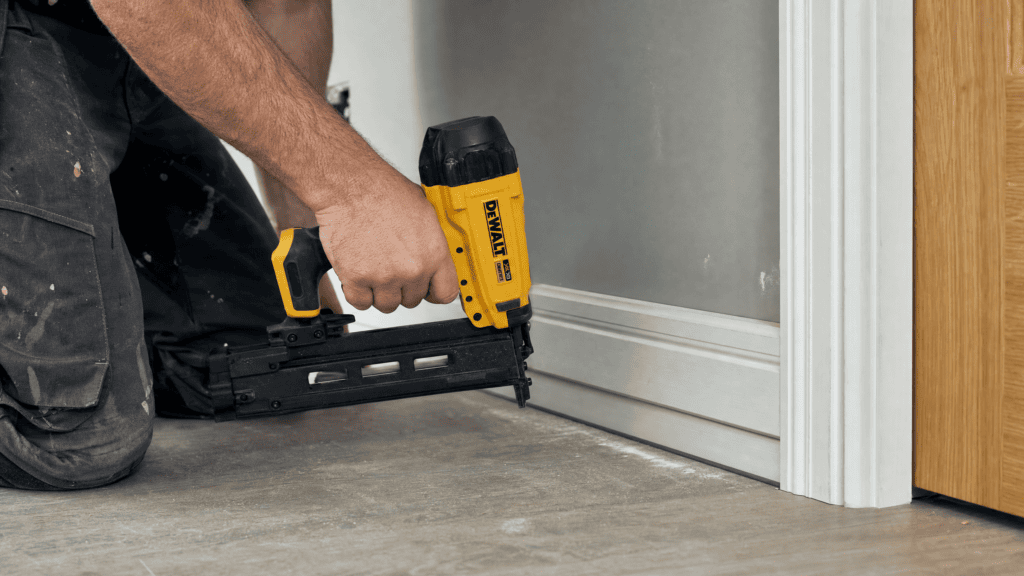A second fix nailer at work