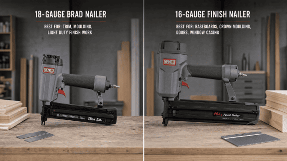 Brad Nailer vs Finish Nailer: What is a Brad Nailer Used For? Uses Compared 4 Brad and Finish Nailers Side by Side