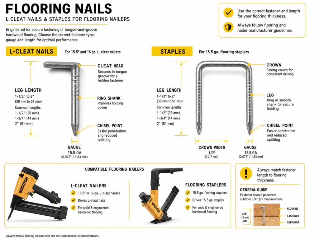 Best Flooring Nailer: Nailing Hardwood Floors How to Guide 3 Flooring nails - the options