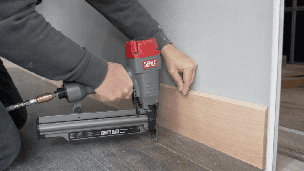 Best Nail Gun for Skirting Boards & Nails for Fixing Skirting Boards 6 A nail gun in skirting board application